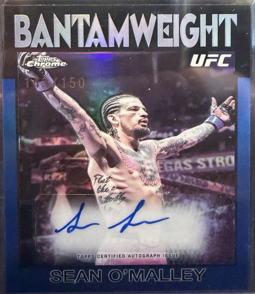 Sean O'Malley 2026 Topps Chrome UFC 1986 Topps Signatures #86S-SO Blue Refractor
