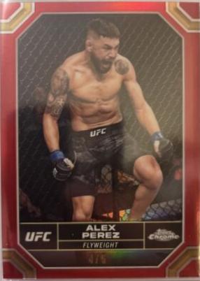 Alex Perez 2024 Topps Chrome UFC Base #5 Red Refractor