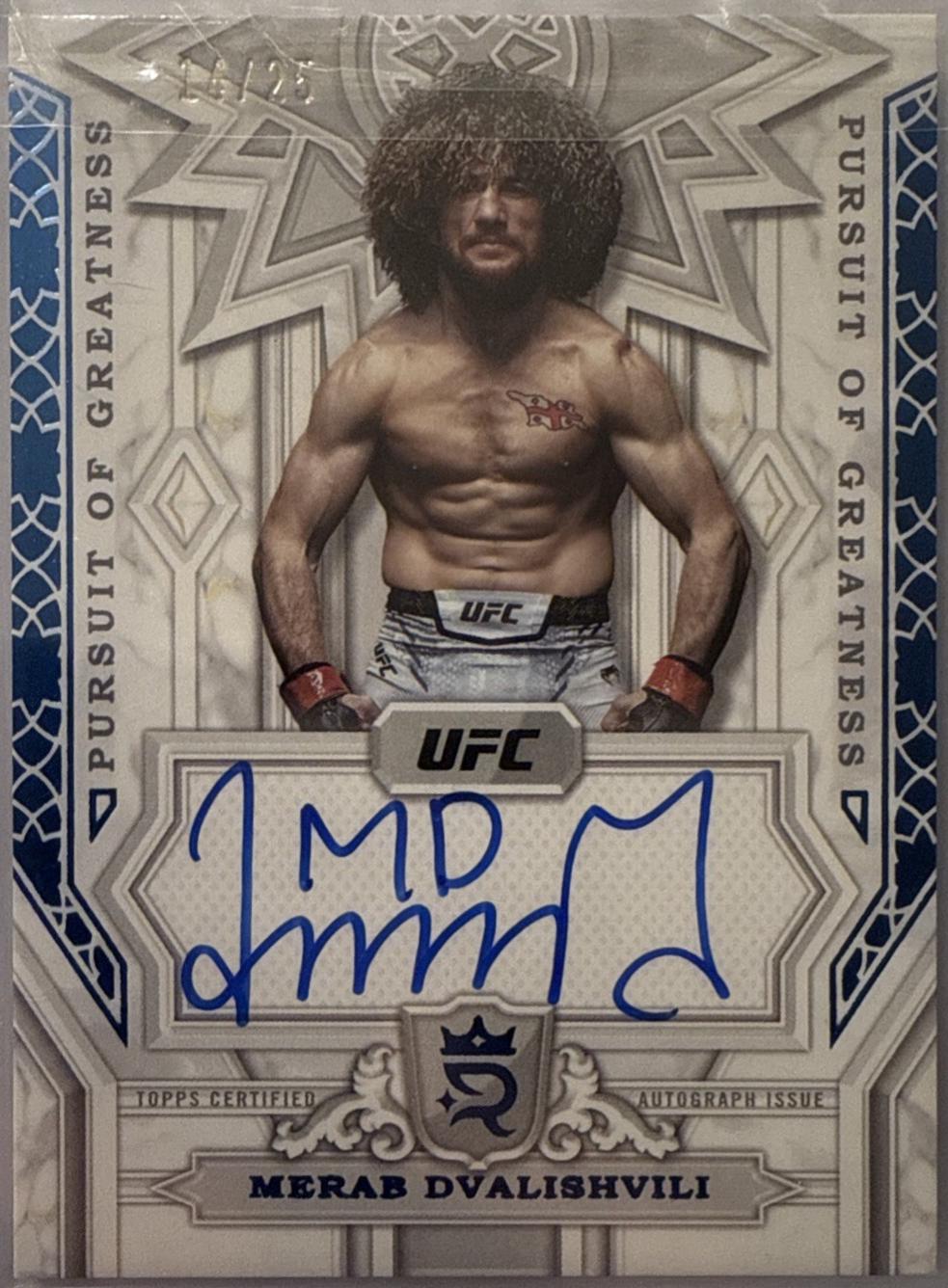 Merab Dvalishvili 2024 Topps Royalty UFC Pursuit of Greatness Autographs #PGS-MDI Blue