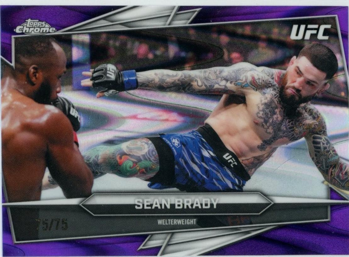 Sean Brady 2026 Topps Chrome UFC Base #106 Purple Ray Wave Refractor
