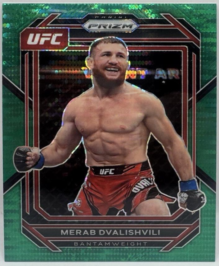 Merab Dvalishvili 2023 Panini Prizm UFC Base #172 Green Pulsar