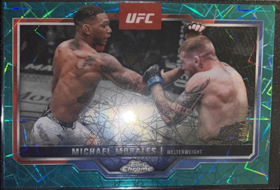 Michael Morales 2025 Topps Chrome UFC Base #127 Teal Lazer Refractor