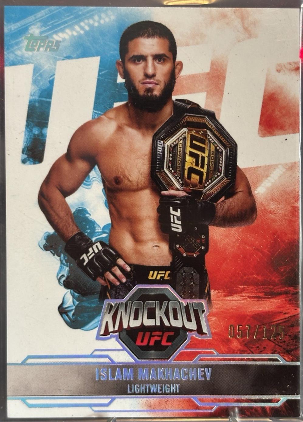Islam Makhachev 2025 Topps Knockout UFC Base #94 Holo Silver