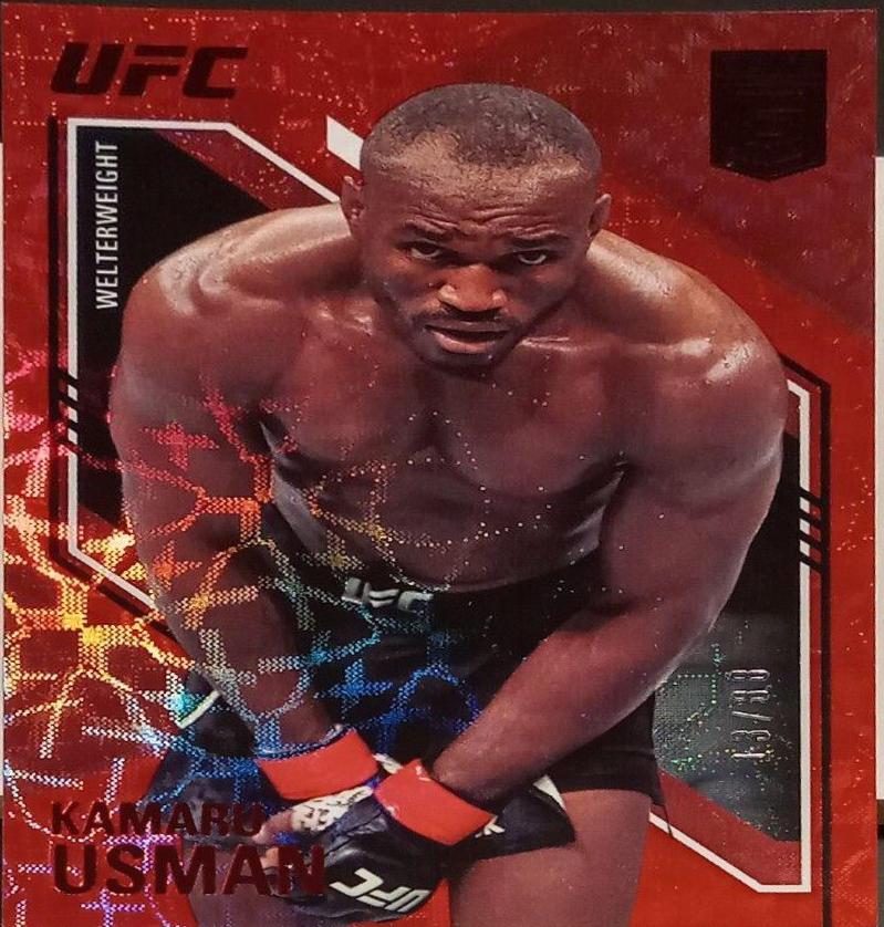 Kamaru Usman 2021 Panini Chronicles UFC Base Elite #144 Asia Red