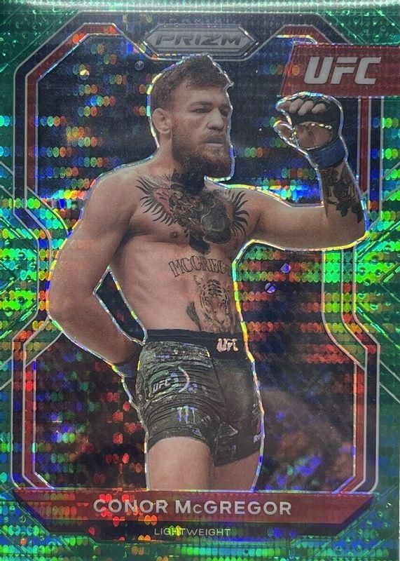 Conor McGregor 2021 Panini Prizm UFC Base #30 Green Pulsar