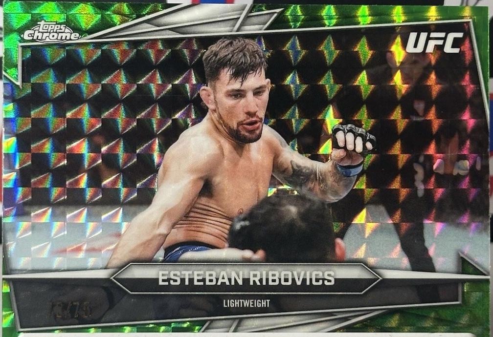 Esteban Ribovics 2026 Topps Chrome UFC Base #49 Green Geometric Refractor