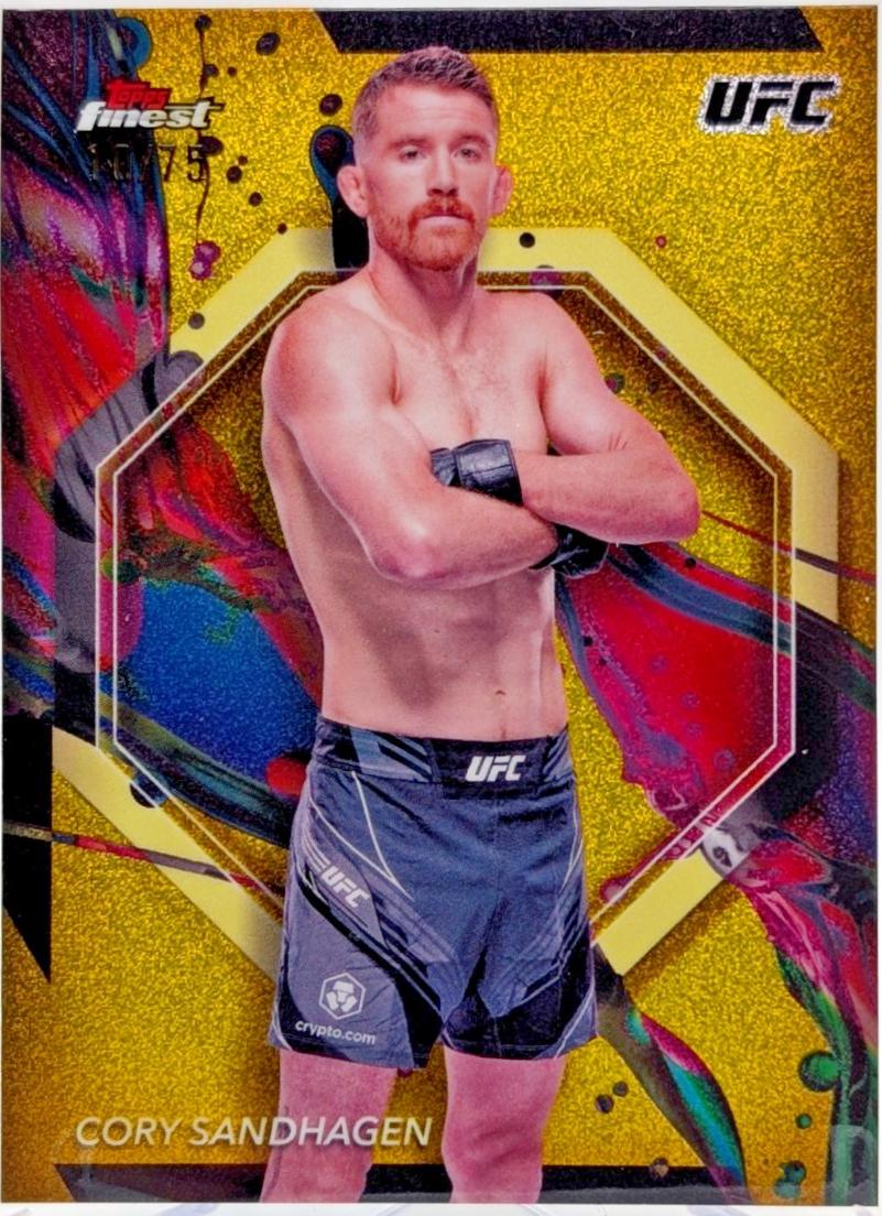 Cory Sandhagen 2024 Topps Finest UFC Base Common #21 Yellow Glitter Refractor