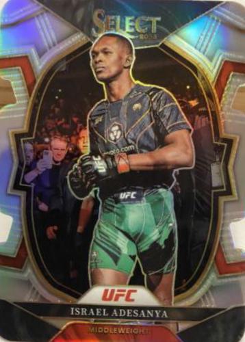 Israel Adesanya 2023 Panini Select UFC Concourse #6 Silver Die Cut