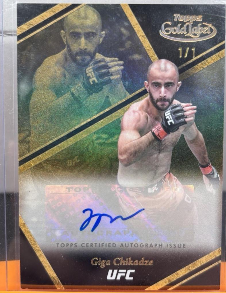 Giga Chikadze 2024 Topps Gold Label UFC Auric Autographs #AUA-GCE Gold