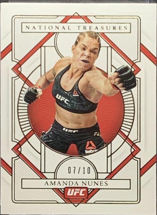Amanda Nunes 2021 Panini Chronicles UFC Base National Treasures #360 Gold