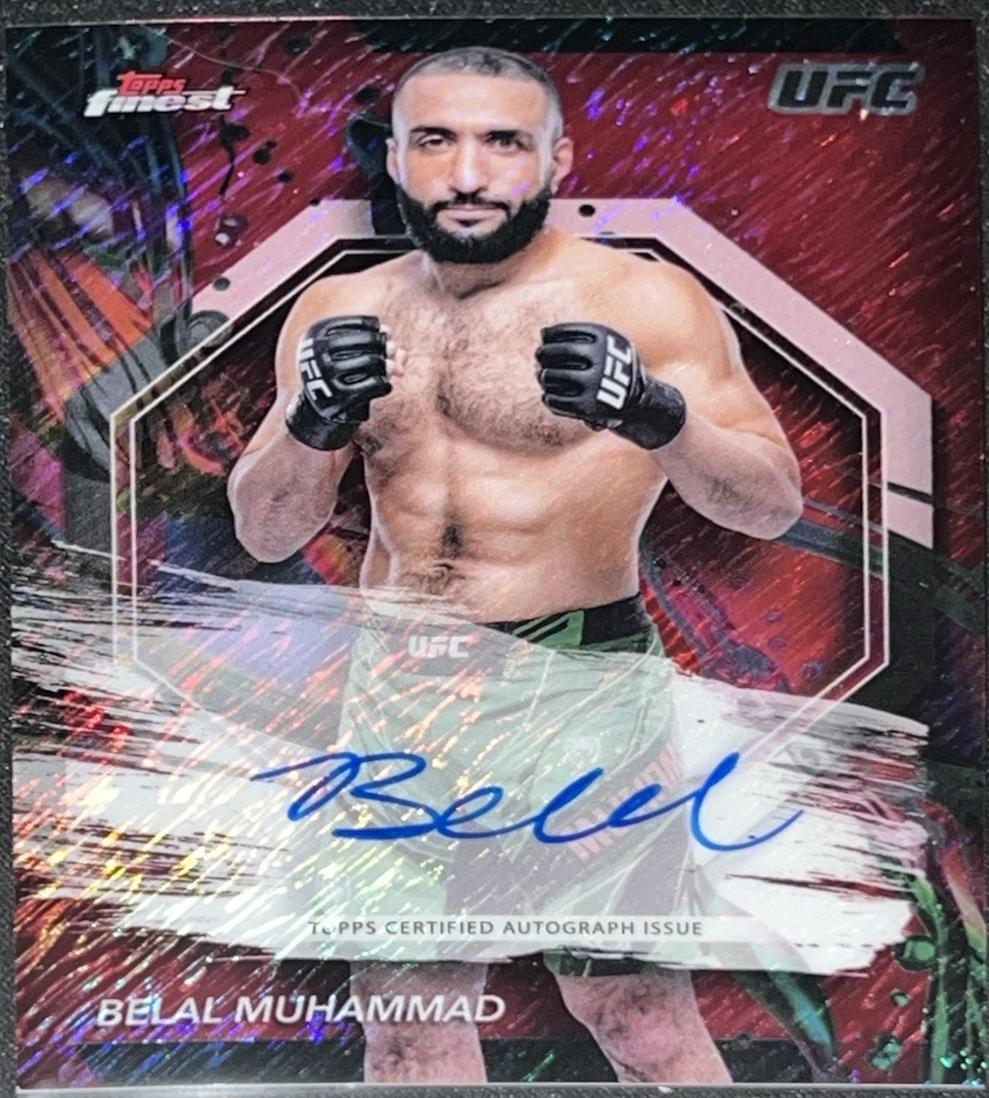Belal Muhammad 2024 Topps Finest UFC Finest Autographs #FA-BMD Red Shimmer Refractor