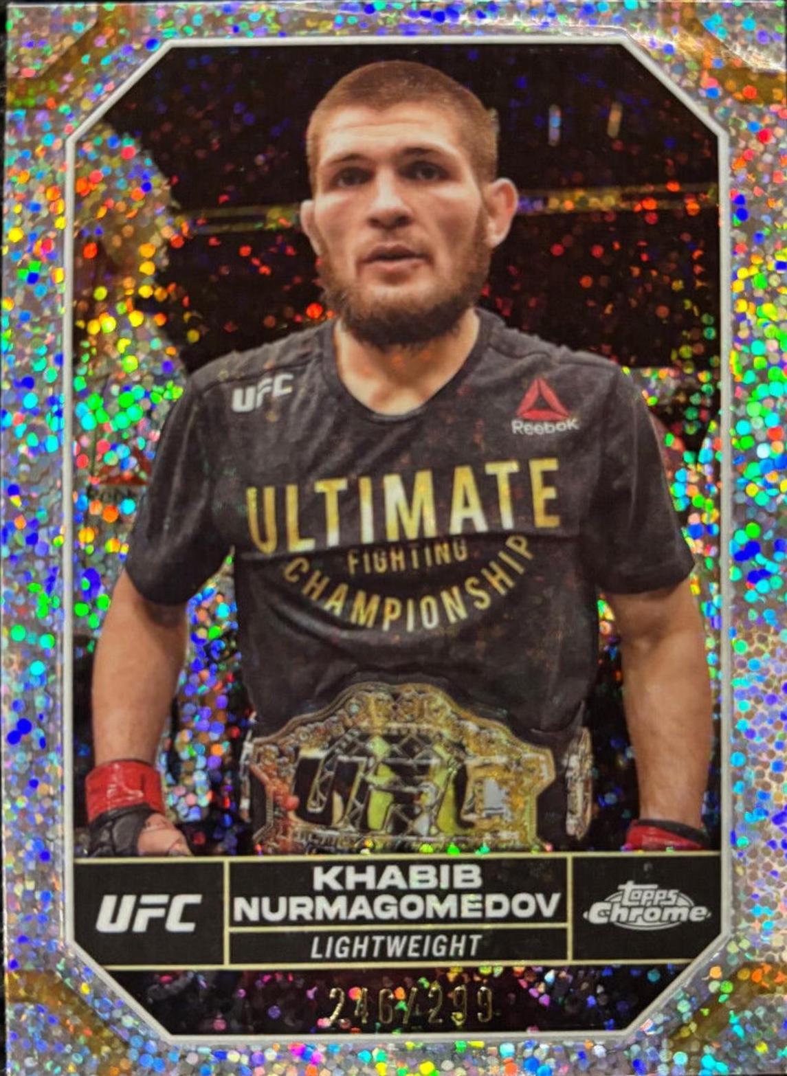 Khabib Nurmagomedov 2024 Topps Chrome UFC Base #112 Speckle Refractor