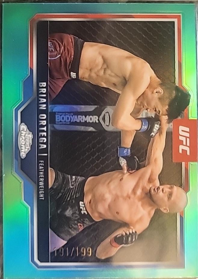 Brian Ortega 2025 Topps Chrome UFC Base #69 Aqua Refractor