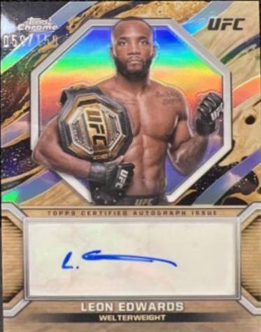 Leon Edwards 2024 Topps Chrome UFC Marks of Champions #MOC-LED Refractor