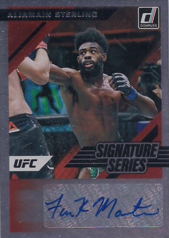 Aljamain Sterling 2022 Panini Donruss UFC Signature Series #54 Holo Purple Laser