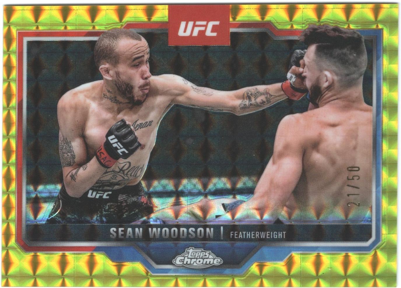 Sean Woodson 2025 Topps Chrome UFC Base #87 Gold Geometric Refractor