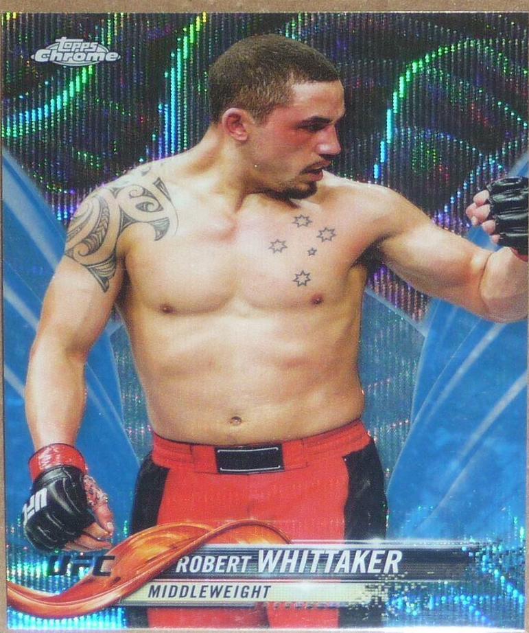 Robert Whittaker 2018 Topps Chrome UFC Base #34 Blue Wave