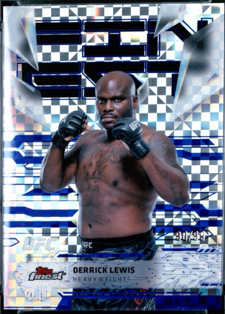 Derrick Lewis 2025 Topps Finest UFC Base Uncommon #190 Purple Checkerboard Refractor