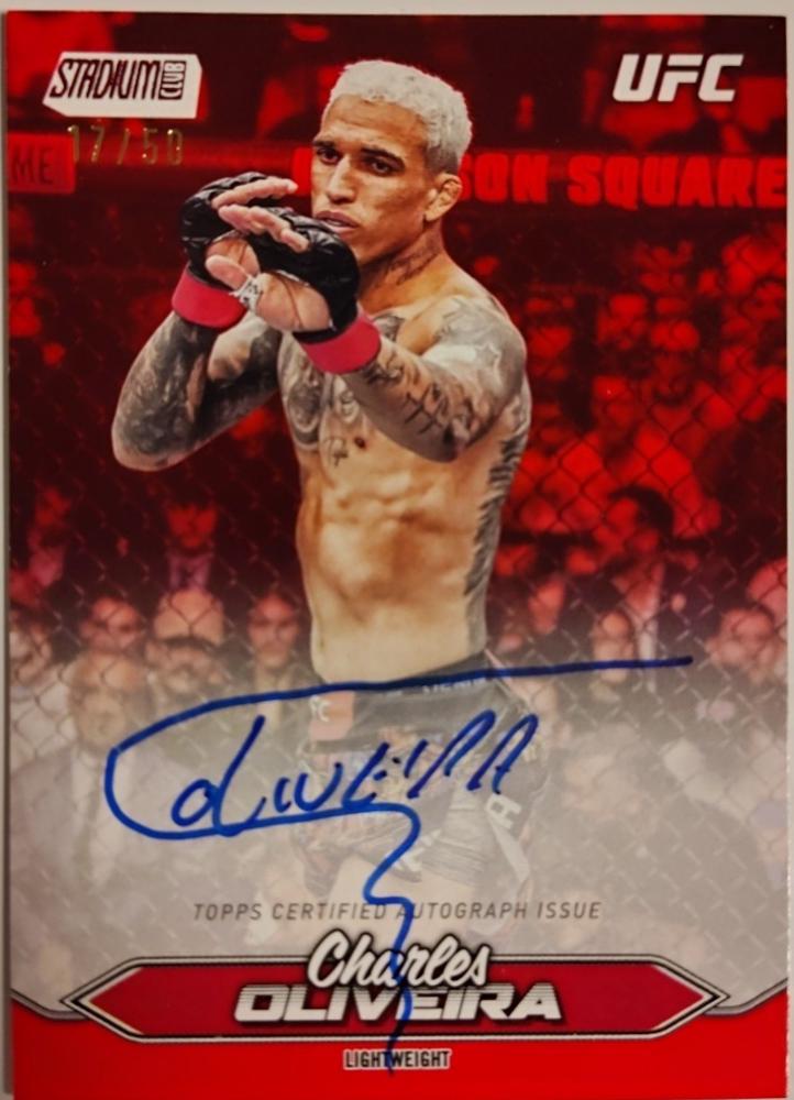 Charles Oliveira 2025 Topps Stadium Club UFC Base Autographs #BCA-COA Red