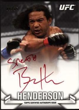 Benson Henderson 2013 Topps UFC Knockout Knockout Autographs #KA-BH Red Ink Nickname