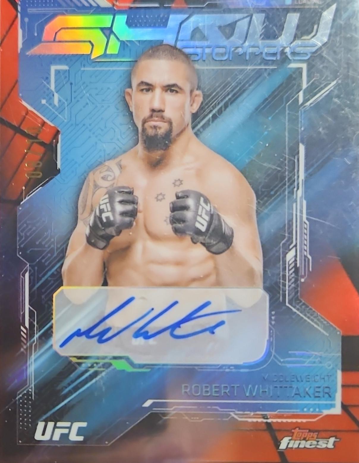 Robert Whittaker 2025 Topps Finest UFC Showstopper Autographs #SSA-RW Red Black Vapor Refractor