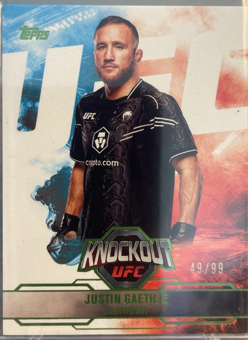 Justin Gaethje 2025 Topps Knockout UFC Base #88 Lime Green