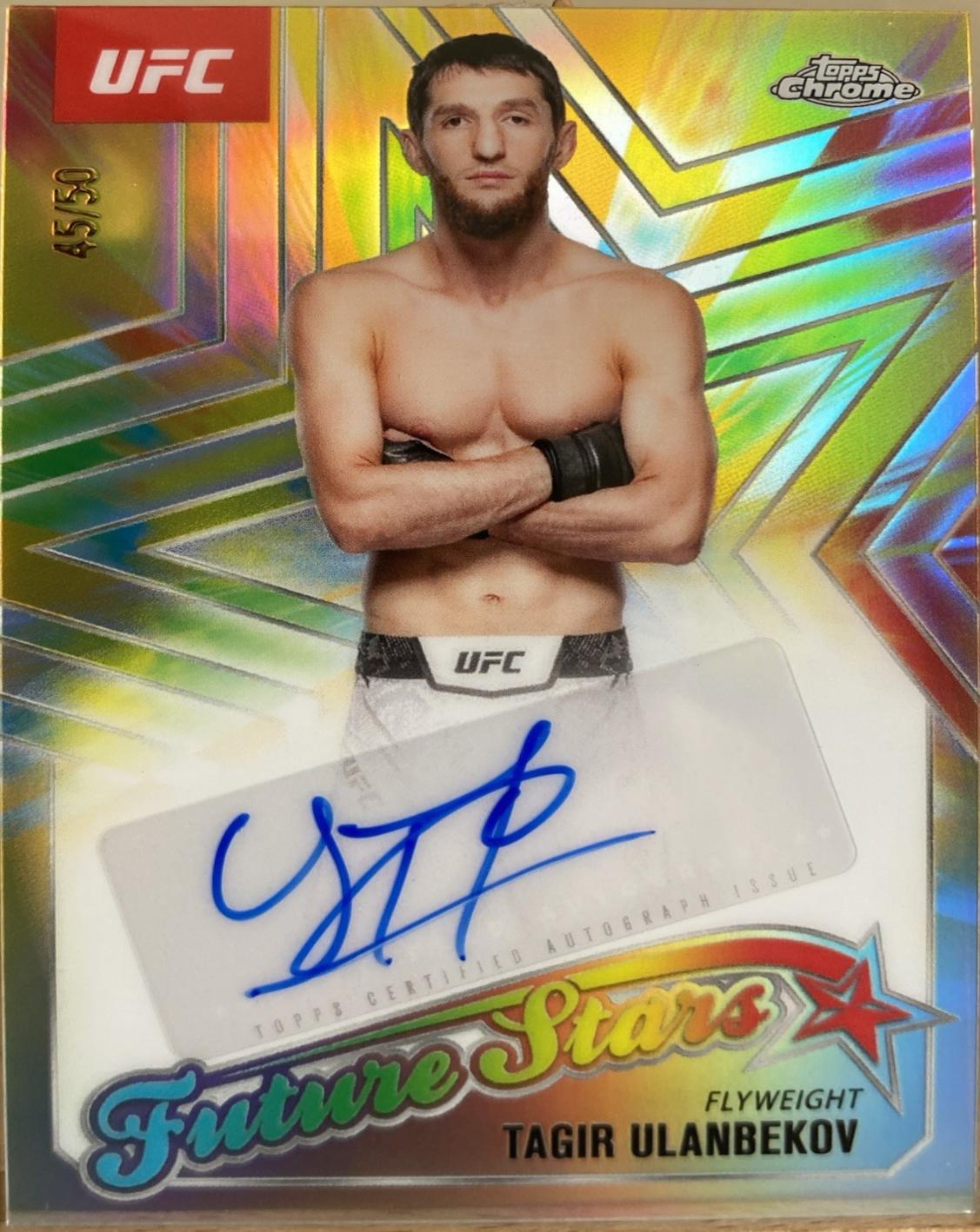 Tagir Ulanbekov 2025 Topps Chrome UFC Future Stars Autographs #FSA-TU Geometric Gold Refractor
