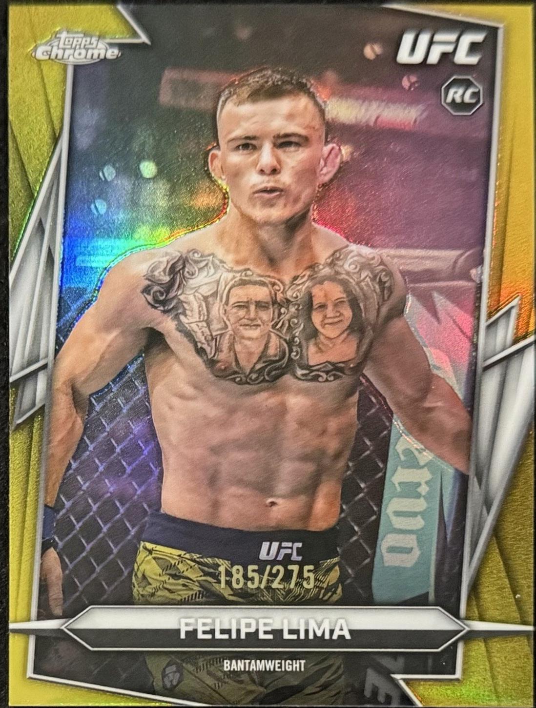 Felipe Lima 2026 Topps Chrome UFC Base #160 Yellow Refractor