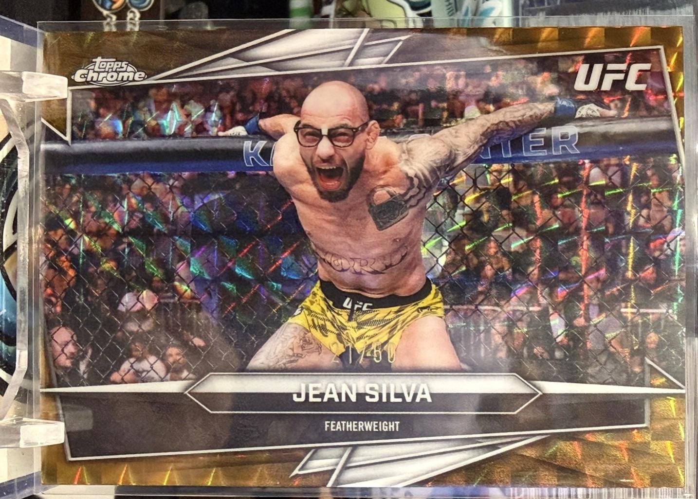 Jean Silva 2026 Topps Chrome UFC Base #163 Gold Geometric Refractor