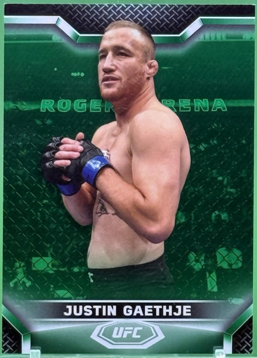 Justin Gaethje 2020 Topps UFC Knockout Base #80 Green