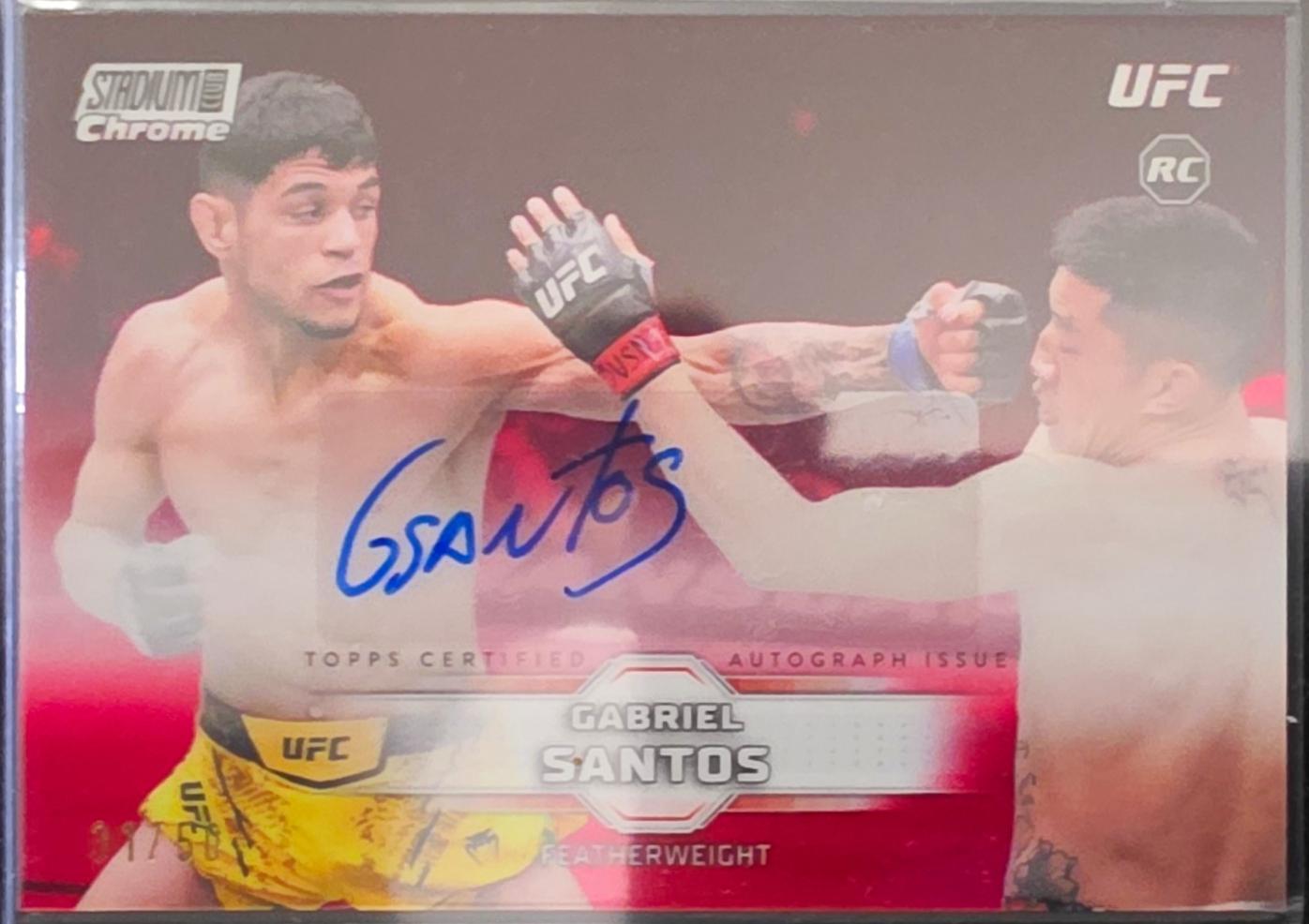 Gabriel Santos 2026 Topps Stadium Club UFC Chrome Autographs #CAV-GSS Red Refractor