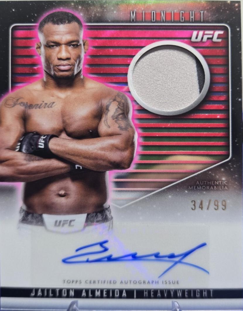 Jailton Almeida 2024 Topps Midnight UFC Relic Autographs #RCA-JAL Twilight