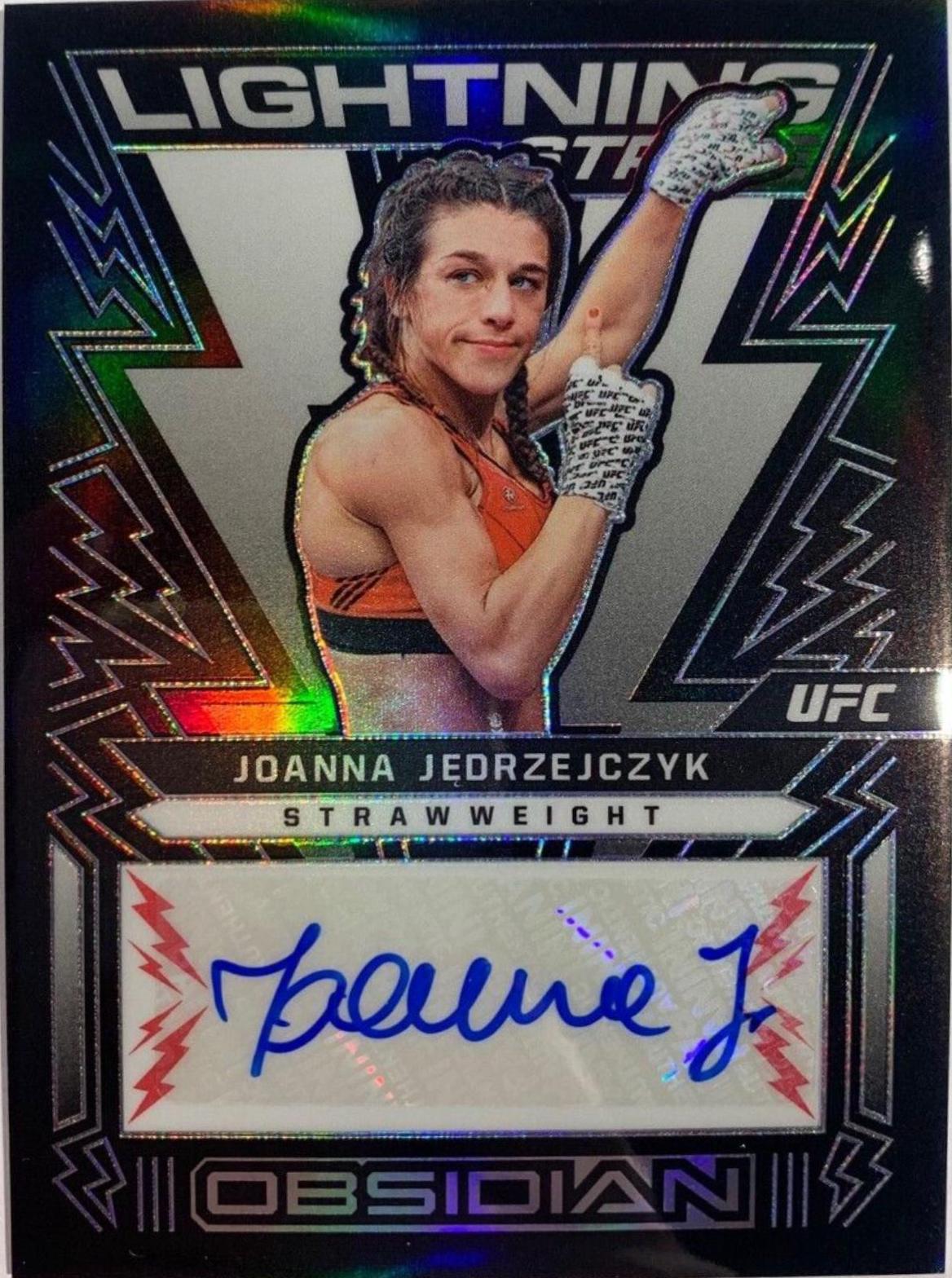 Joanna Jędrzejczyk 2023 Panini Chronicles UFC Obsidian Lightning Strike Signatures #20 Red