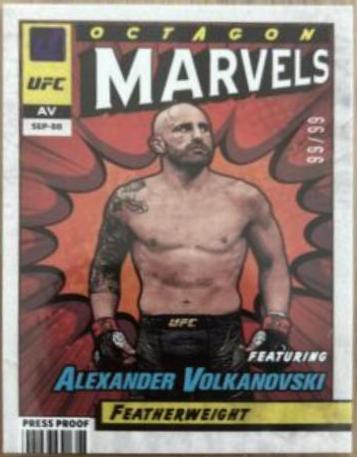 Alexander Volkanovski 2022 Panini Donruss UFC Octagon Marvels #6 Press Proof Purple