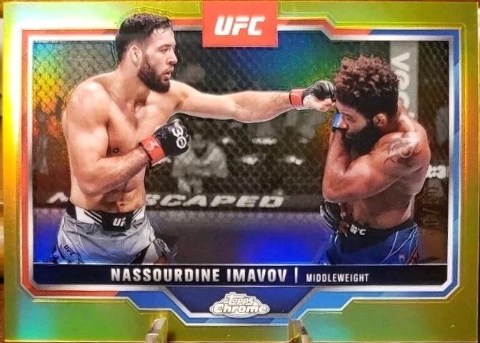 Nassourdine Imavov 2025 Topps Chrome UFC Base #155 Gold Refractor
