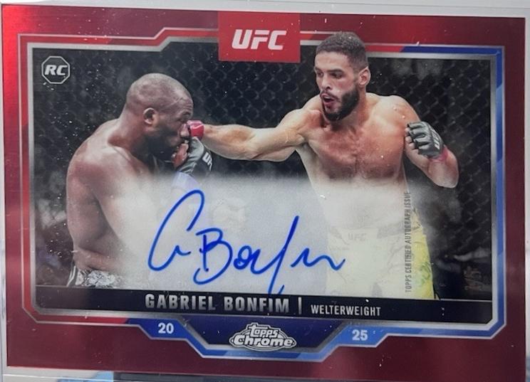 Gabriel Bonfim 2025 Topps Chrome UFC Chrome Rookie Autographs #CRA-GB Red Refractor