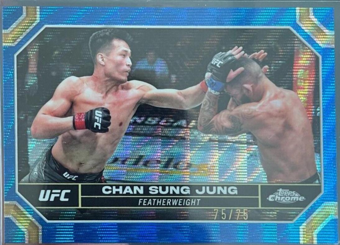 Chan Sung Jung 2024 Topps Chrome UFC Base #41 Blue Wave Refractor