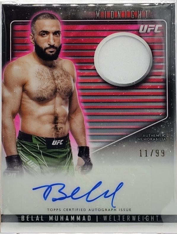 Belal Muhammad 2024 Topps Midnight UFC Relic Autographs #RCA-BMU Twilight
