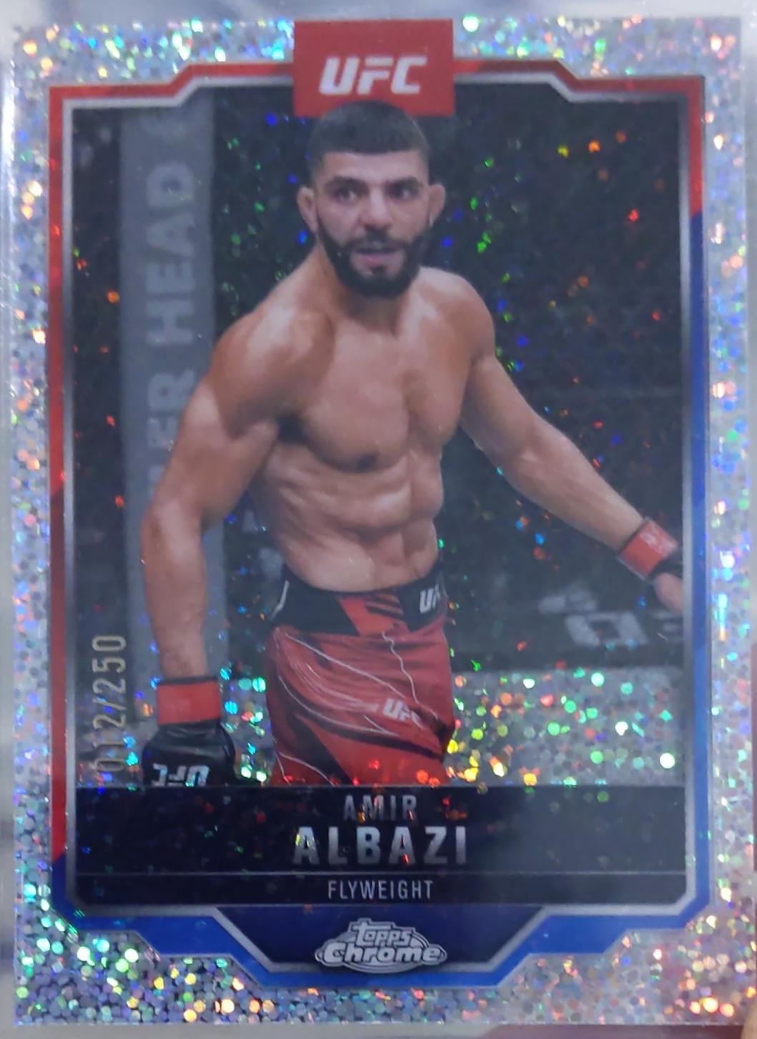 Amir Albazi 2025 Topps Chrome UFC Base #175 Speckle Refractor