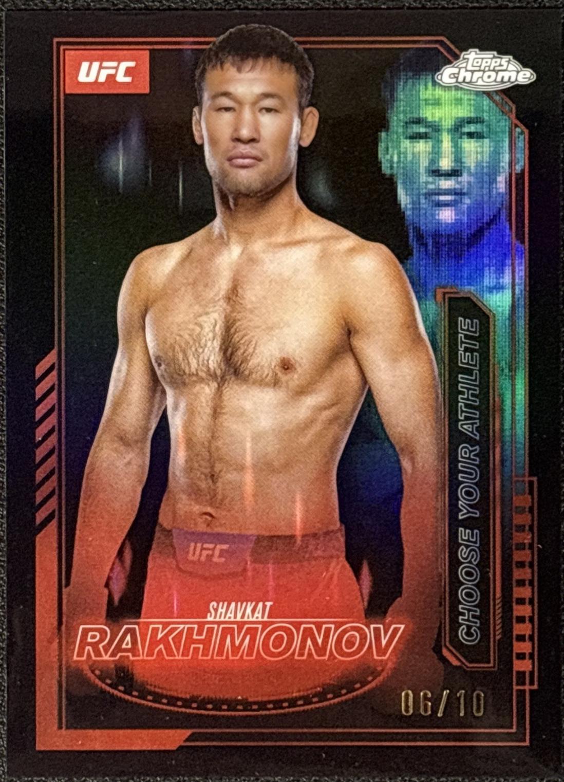 Shavkat Rakhmonov 2025 Topps Chrome UFC Mission Control #MCL-17 Black Refractor