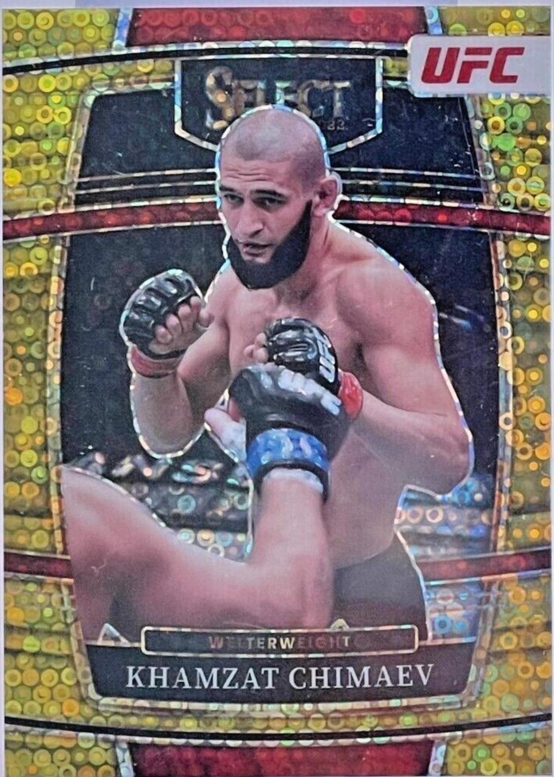 Khamzat Chimaev 2022 Panini Select UFC Concourse #39 Gold Disco