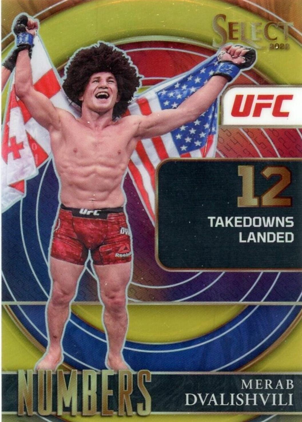 Merab Dvalishvili 2022 Panini Select UFC Select Numbers #8 Gold