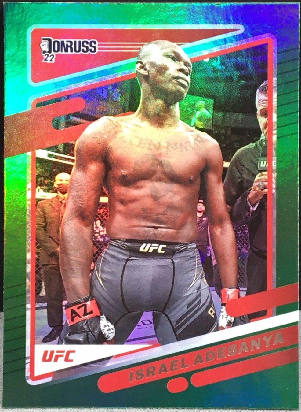 Israel Adesanya 2022 Panini Donruss UFC Base #11 Green