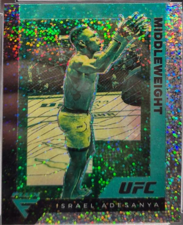 Israel Adesanya 2021 Panini Chronicles UFC Base Flux #257 White Sparkle