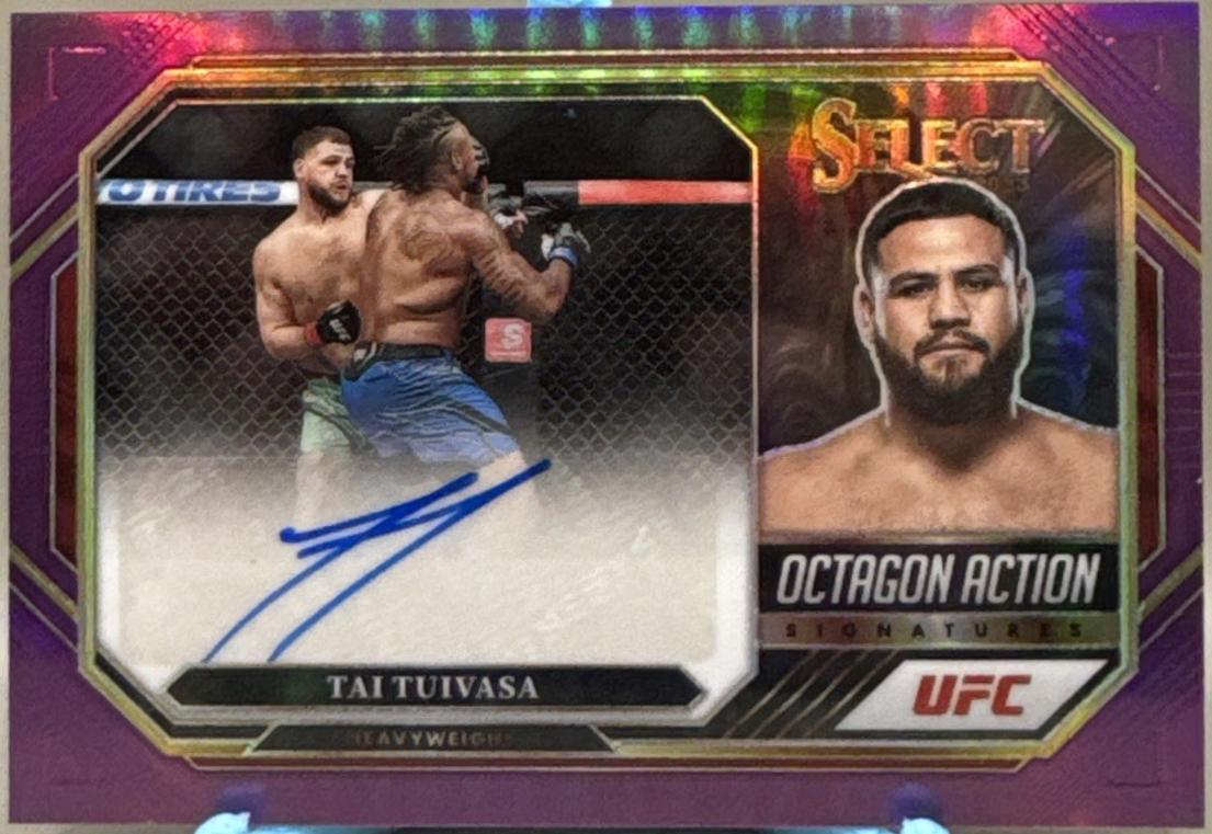 Tai Tuivasa 2023 Panini Select UFC Octagon Action Signatures #13 Purple
