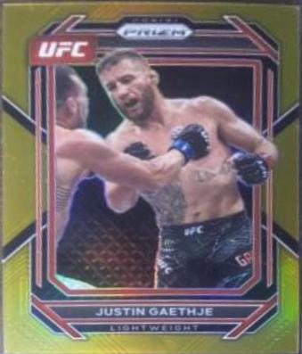 Justin Gaethje 2023 Panini Prizm UFC Base #110 Gold