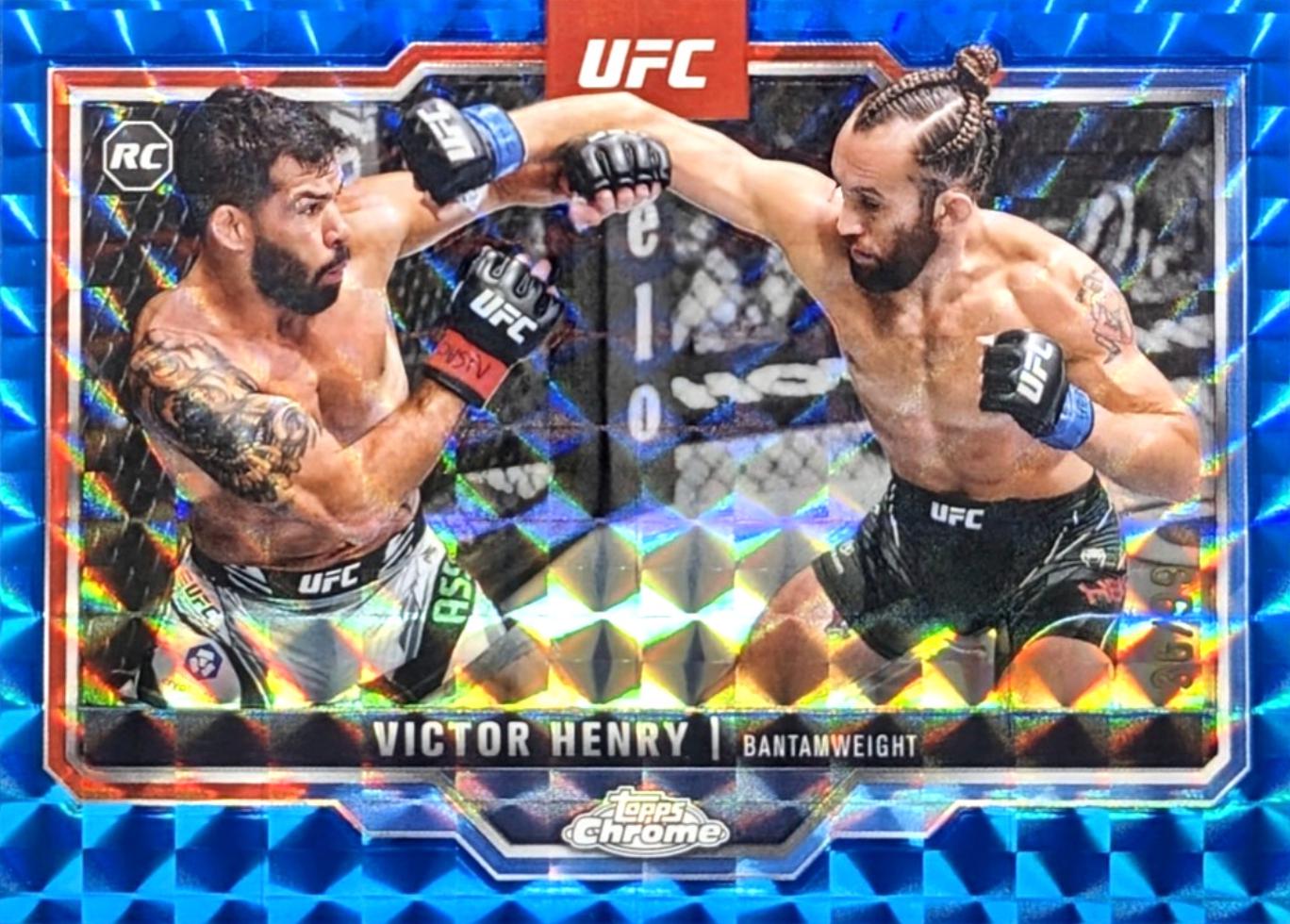 Victor Henry 2025 Topps Chrome UFC Base #59 Blue Geometric Refractor