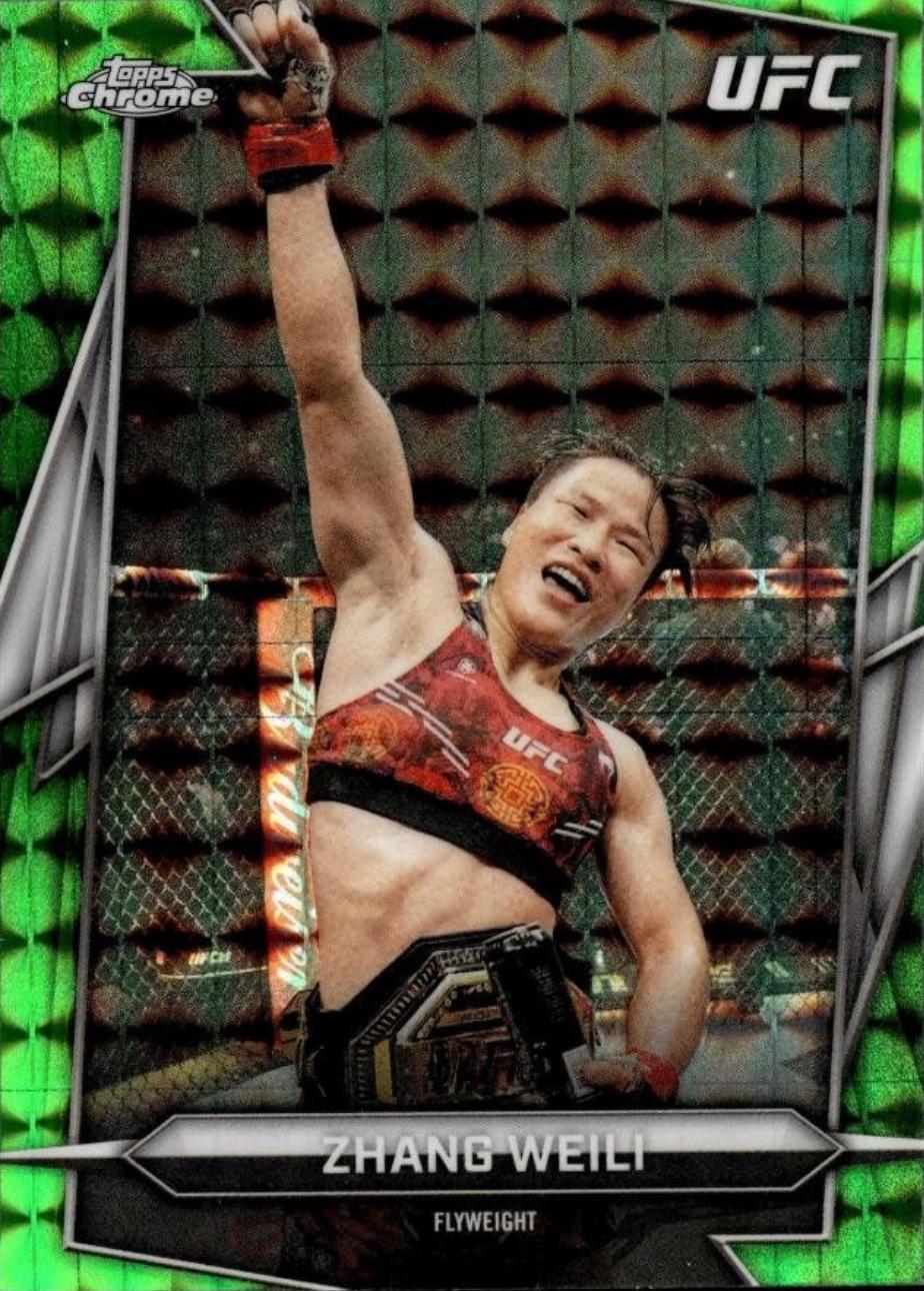 Zhang Weili 2026 Topps Chrome UFC Base #20 Green Geometric Refractor