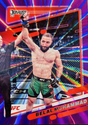 Belal Muhammad 2022 Panini Donruss UFC Base #15 Purple Laser