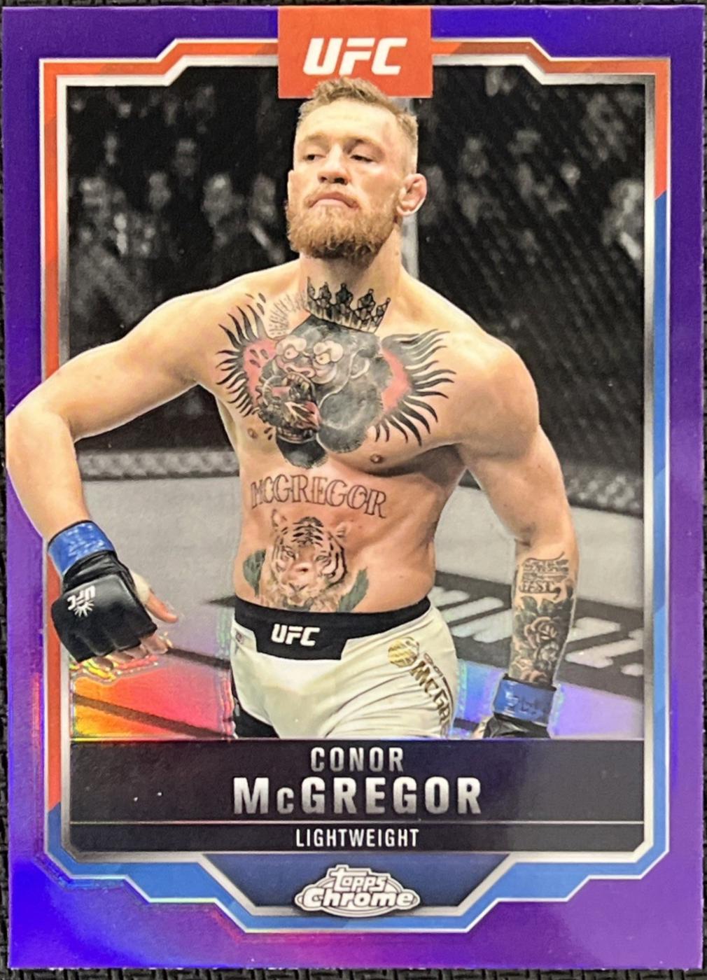 Conor McGregor 2025 Topps Chrome UFC Base #101 Purple Refractor